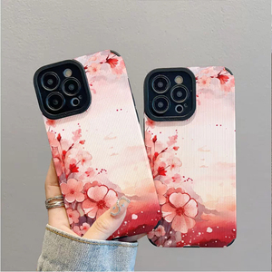 Elegante <span class=keywords><strong>Cover</strong></span> per Cellulare in Pelle Artificiale TPU con Stampa di Fiori di Pesco Rossi per <span class=keywords><strong>iPhone</strong></span> X Xr <span class=keywords><strong>11</strong></span> 12 13 14 15 16 17 18 <span class=keywords><strong>Pro</strong></span> <span class=keywords><strong>Max</strong></span> - Product Image 2