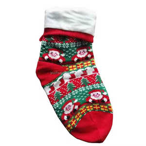 Chaussettes <span class=keywords><strong>de</strong></span> Noël du Nouvel An, chaussettes décontractées en coton et acrylique tricotées pour l'hiver, motif Père Noël, cadeau <span class=keywords><strong>de</strong></span> Noël - Product Image 2