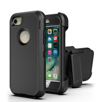 Coque de protection antichoc hybride pour iPhone 6 +/7 +/8 + 3 couches, étui de protection pour iPhone 8 Plus, coque de téléphone Anti-choc avec clip