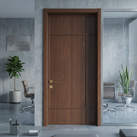 Porte de placard en bois massif avec verre rainuré noyer foncé pour chambre, dressing ou bureau ouvert