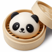 Jouet anti-stress sensoriel en caoutchouc souple et réaliste, en forme de tête de panda et de petit pain vapeur, durable, pour la décompression quotidienne des enfants