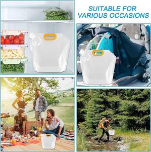 Plastic Packaging Plastic Travel Portable <b>Water</b> Bottle Container Emergency <b>Water</b> Bags with Handle - Product Image 4