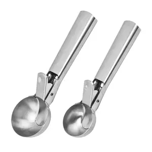 Premium Ice Cream Scoop With Trigger Ice Scooper Stainless Steel Heavy Duty Metal Ice Spoon Dishwasher Safe