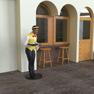 รูปปั้นบริกรเรซิ่นขนาดเท่าจริงรูปปั้นบริกรชายสั่งทำได้<span class=keywords><strong>พ่อบ้าน</strong></span>สำหรับตกแต่งร้านอาหารและตกแต่งบ้าน - Product Image 5