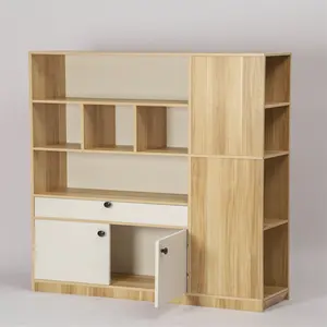 JIAMUJIA 2021 popüler MDF basit tasarımlar kütüphane mobilyası ofis oturma odası ahşap modern ev çekmece ahşap kitaplık kitaplık