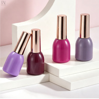 Vente en gros de flacons de gel ronds creux personnalisés en usine - Créez vos propres flacons de vernis à ongles en verre de 15 ml avec pinceaux et bouchons