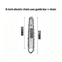 Kit de chaîne de guidon de 1/4 pouce pour scie électrique de 4/6/8/10 pouces, guide-chaîne, chaîne de scie, plaque de chaîne de scie à batterie au lithium
