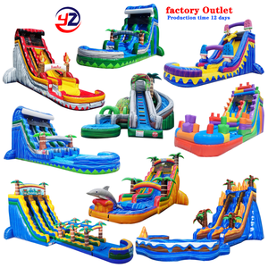 Aufblasbare Wasserrutsche Kommerzielle Aufblasbare Rutschen mit Wasserbecken für Kinder und Erwachsene Party - Product Image 1