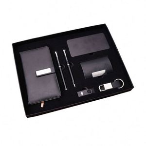 Ensemble promotionnel d'entreprise, bloc-notes A5 personnalisé de luxe, porte-clés, porte-cartes, cadeau d'affaires pour hommes - Product Image 1