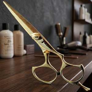 Ciseaux de coiffure en acier inoxydable à haute teneur en carbone, couleur or rose, manche long, fournitures de salon de coiffure - Product Image 5