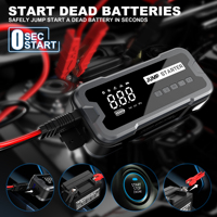Portable 4 in 1 24000mAh Jump Starter Car Battery Power Bank Charger Lithium Battery Pack Tire Air Pump Inflator Black Gray