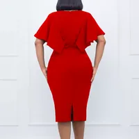 Robe crayon pour femme, design élégant et ajusté, idéale pour le bureau, disponible en blanc et bleu, vente en gros avec faible MOQ