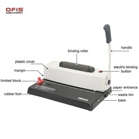 C348 Machine à relier électrique simple bobine Notebook Reçu Perforateur Comptabilité financière Bureau Fil Machine à relier