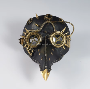 HLC Masques d'Halloween pour Cosplay : Masques d'oiseaux (hiboux), Masque de docteur de la peste Steampunk à bec d'oiseau, Masque <span class=keywords><strong>cyborg</strong></span> antique à long nez de Venise - Product Image 2