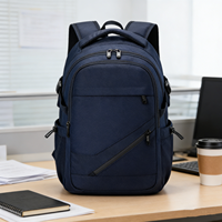 Sac à dos de voyage décontracté pour ordinateur portable en polyester avec fermeture éclair de 18 pouces, design personnalisé pour hommes