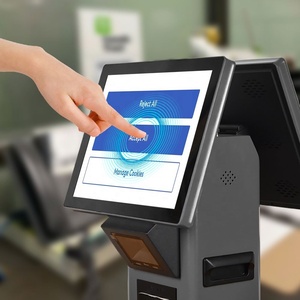 Wooden Box Packing 15.6/18.5/21.5 Inch Desktop Colomn Self Service Order Kiosk <b>Scanner</b> <b>Printer</b> Food Court Kiosk Bakery - Product Image 5