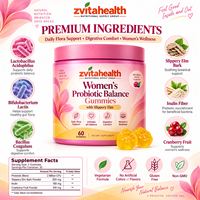 Gummies Probiotiques pour Femmes Marque Blanche avec Orme Rouge – Soutien de la Flore Intime et du pH pour la Santé Féminine – OEM ODM