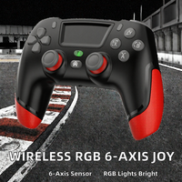 Pengontrol Game Nirkabel BT Joystick 3D Giroskop 6-Axis Lampu RGB Isi Ulang untuk Switch PC PS4