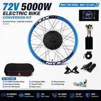 Kit de conversion de vélo électrique haute puissance 72V 5000W, jante en alliage bleue MTX, moteur de moyeu arrière, contrôleur KT, écran LCD S966, Plug and Play