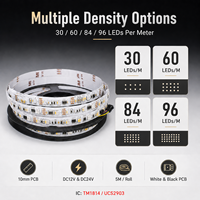 Tira LED Flexible RGBW TM1814 UCS2903, DC12V 24V, 60 LEDs por Metro, Tira de Píxeles Direccionables de 10mm, PCB Blanco/Negro, Rollo de 5M