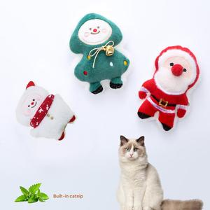 Lovely Cute Small Christmas Kitten <b>Cat</b> Toy <b>Plush</b> Eco-friendly Squeaky Chew Toys for Indoor Use Cartoon Style - Product Image 3