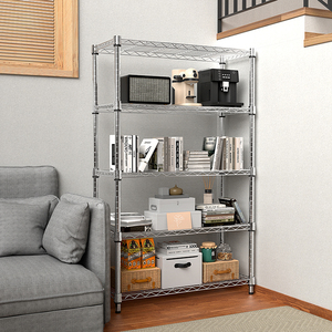 MZG 1250 lbs Steel Heavy Duty 5-Tier Utility Chrome Shelving <b>Unit</b> Steel Organizer Wire Rack for Garage - Product Image 4