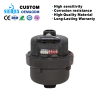 Compteur d'eau volumétrique rotatif en nylon plastique SRJ 1/2 pouce de haute qualité, certification ISO 4064, personnalisable OEM, garantie 3 ans