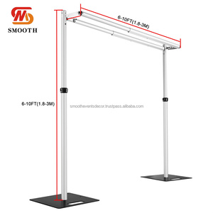 Rectángulo liso de alta calidad, longitud ajustable, tubo de boda y cortina, decoración de fondo de escenario para eventos de boda - Product Image 1