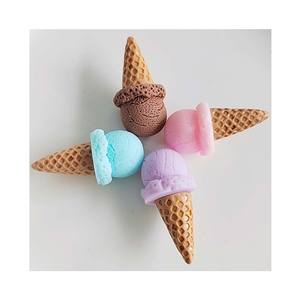 混色3D冰淇淋蛋卷树脂魅力无孔珠子DIY剪贴簿手机套发夹工艺饰品制作用品 - Product Image 5