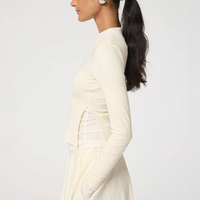 Fabricants de vêtements en tricot, logo personnalisé, haut en tricot côtelé double couche, micro modal, nouvelle conception, pull léger pour femmes