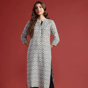 <b>Women</b> Ethnic Motifs Printed viscose rayon Kurta - Product Image 1