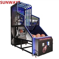 Jeu d'arcade de tir de basket-ball à pièces Machine de jeu de basket-ball à écran de 60 pouces avec cadre de panier mobile