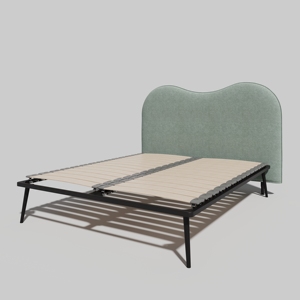 <span class=keywords><strong>Sommier</strong></span> de lit modulaire en métal avec tête de lit, lit plateforme 3-en-1 personnalisable, lit en fer antirouille pour projets hôteliers et e-commerce. - Product Image 2