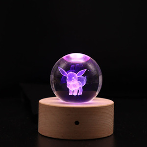 Prix usine point 3D veilleuse boule de cristal point Lilo coloré <span class=keywords><strong>lampe</strong></span> de Table en bois ornement de lit - Product Image 5