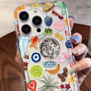 เคสโทรศัพท์ลายผลไม้หั่นชิ้น ปลาทอง ต้นมะพร้าว รุ่นดิสโก้ใหม่ ปี 2025 สำหรับ <span class=keywords><strong>iPhone</strong></span> 17 16 Pro Max แบบใส พิมพ์ลายรูใหญ่ - Product Image 4