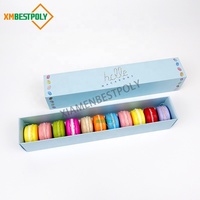 Boîte d'emballage personnalisée en papier kraft de qualité alimentaire pour macarons, desserts, biscuits, boîtes à tiroirs en papier avec logo