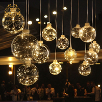 Décoration de plafond de mariage 10 tête acrylique lumineuse LED suspension boule fil de cuivre suspension lumière pour fond de scène de mariage