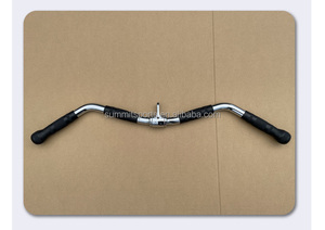 Venta caliente Lat Bar Cable Máquina Accesorio <span class=keywords><strong>Curl</strong></span> Pulldown Bar <span class=keywords><strong>con</strong></span> mango de goma de rotación para gimnasio fitness - Product Image 5