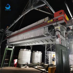 <span class=keywords><strong>Presse</strong></span> à filtre industrielle avec cadre en acier au carbone et pompe à diaphragme pneumatique en acier inoxydable 304 pour la déshydratation des boues - Product Image 3