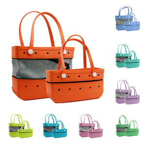 Bolsa de playa Eva de goma impermeable superventas Unisex de tamaño mediano ligero de gran capacidad Eva ZipperTote Bag - Product Image 5