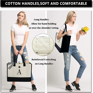 <span class=keywords><strong>Sac</strong></span> fourre-tout en toile personnalisé avec initiales, logo personnalisé, cadeaux monogrammes, <span class=keywords><strong>sac</strong></span> de plage pour femmes, mamans, enseignants - Product Image 5