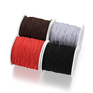 Cordon élastique pour la fabrication de bijoux et les cordons de vêtements, rond, noir, marron, rouge, blanc, épaisseur 1 mm, corde extensible - Product Image 2