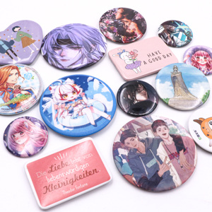 Custom Tinplate <strong>Button</strong> Badge Name Metal Tin Pin Wholesale Logo Offset Printing Blank Metal Tin Tinplate Name Tags Badge - Product Image 1