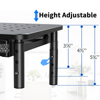 Support de moniteur avec tiroir, 3 hauteurs réglables, support de moniteur de bureau pour ordinateur, ordinateur portable, imprimante