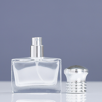 Vaporisateur de luxe vide créatif en verre transparent de 30ml 1oz avec boîte couvercle en aluminium pour parfum vente en gros