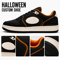 Chaussures de skate personnalisables DIY Halloween été/hiver avec patchs Velcro interchangeables, motifs crâne et fantôme, unisexe, vente en gros, personnalisées