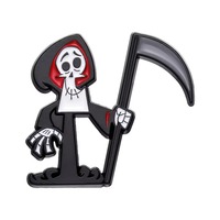 Broche de esmalte de la Muerte Sinfónica de dibujos animados, insignia metálica decorativa de figura de anime creativa y cómica, para solapa, regalo de joyería de Halloween