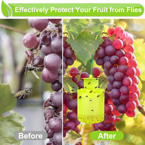 Piège à mouches en plastique solide suspendu pour l'extérieur, réutilisable, non toxique, écologique, avec attrape-insectes répulsif et dissuasif - Product Image 5