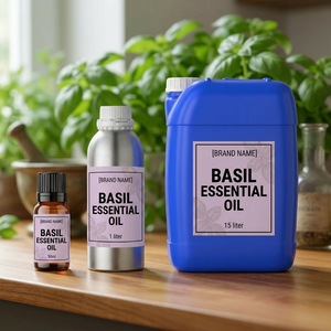 Huile essentielle de basilic 100% pure, distillée à la vapeur, huile d'Ocimum basilicum, qualité thérapeutique, OEM, étiquette privée - Product Image 2