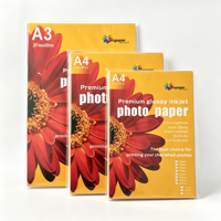 Kertas Foto Glossy A4 Tahan Air 180GSM 260GSM Satu Sisi Premium Inkjet untuk Pencetakan Foto Profesional